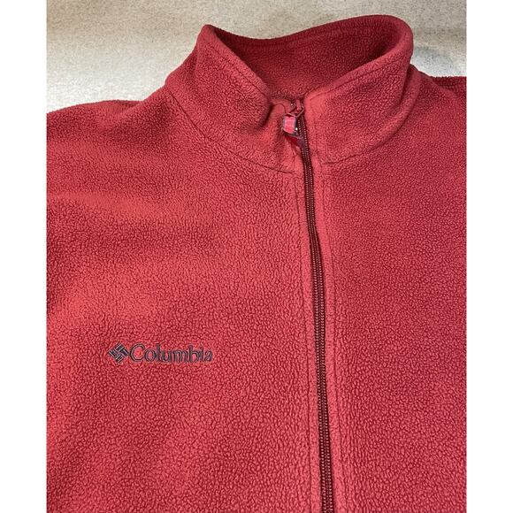 Columbia Men’s Sz Large 1/4 Zip Red Pullover Long Sleeve High Neck Casual Hiking - Picture 7 of 10